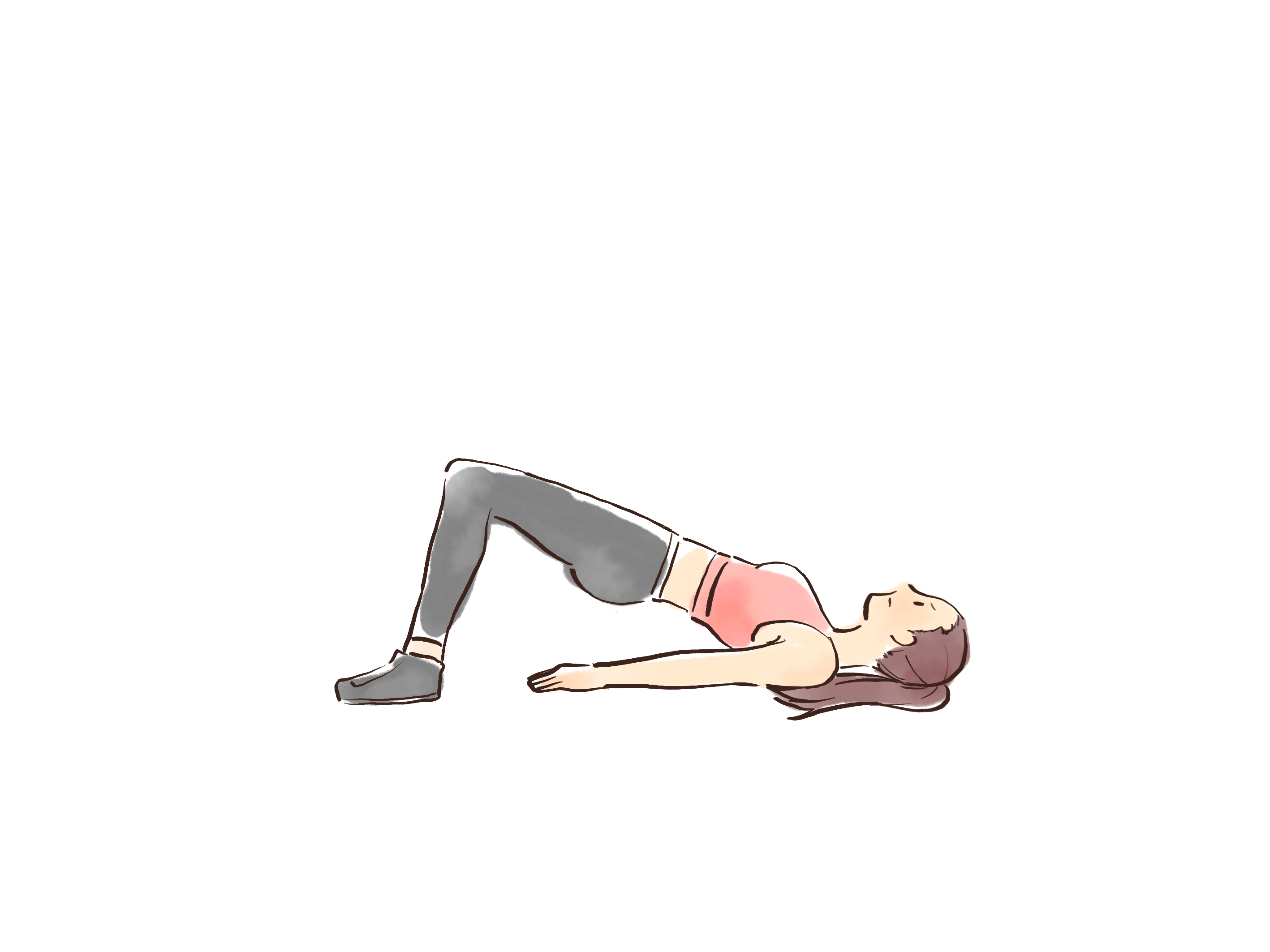 ヒップリフトをする女性のイラスト