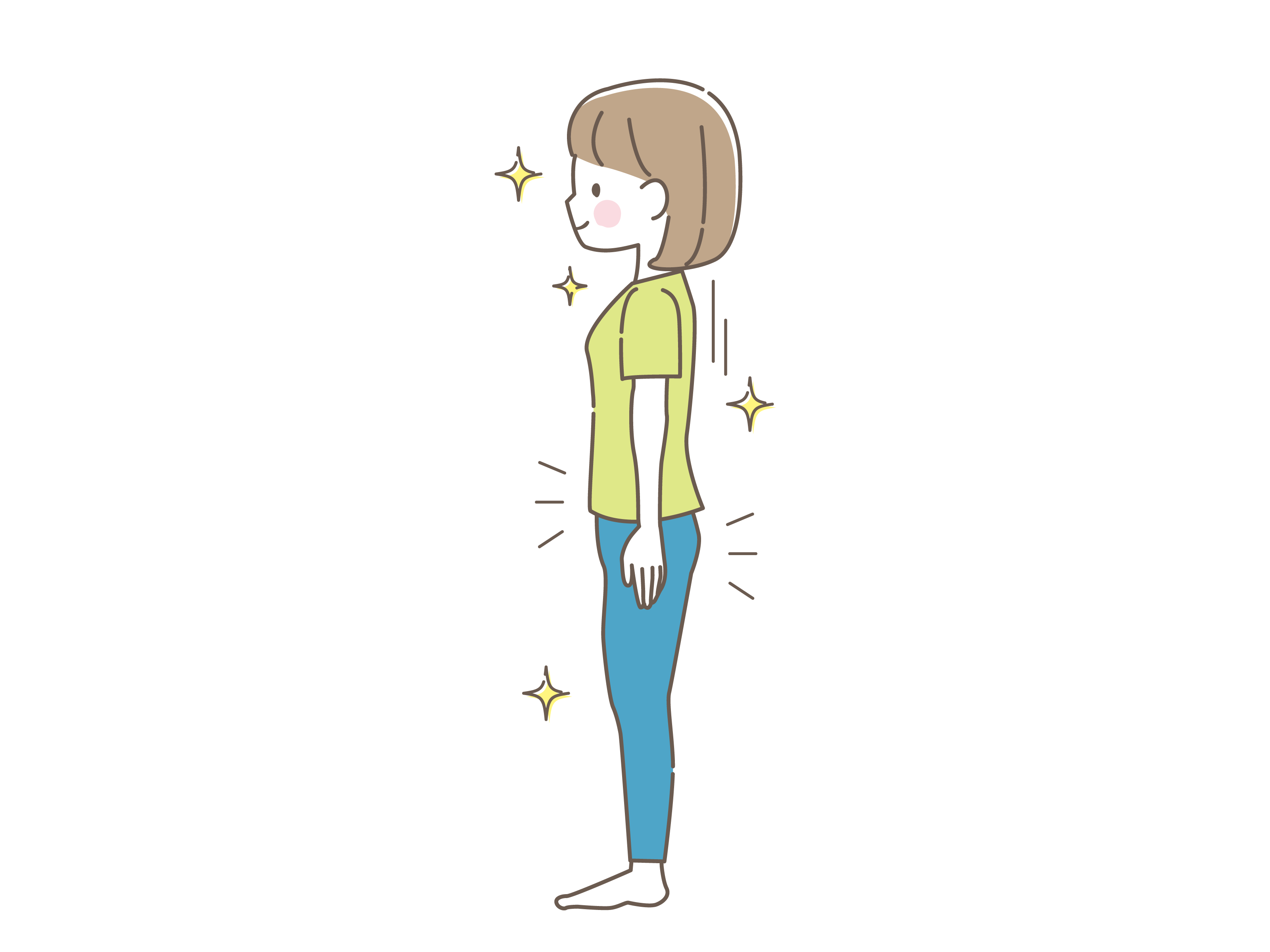 綺麗な女性の立ち姿のイラスト