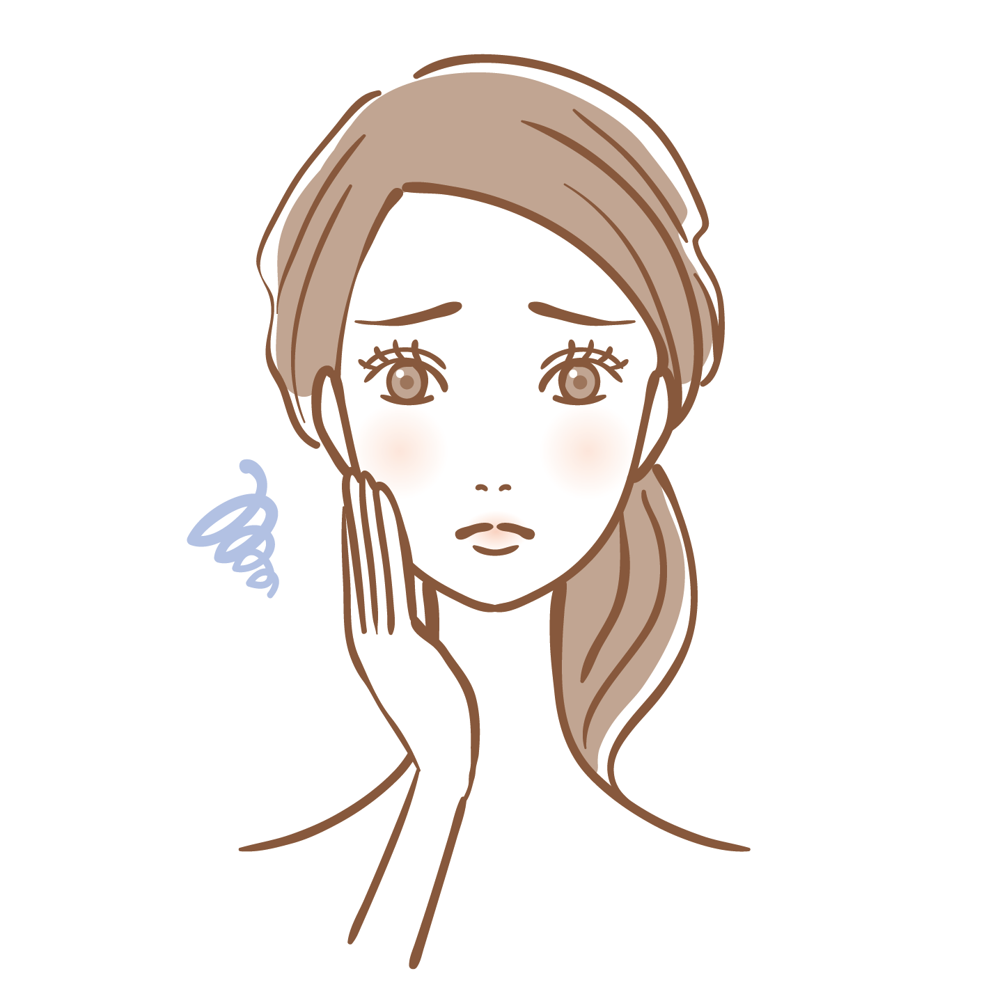 肌荒れに悩む女性