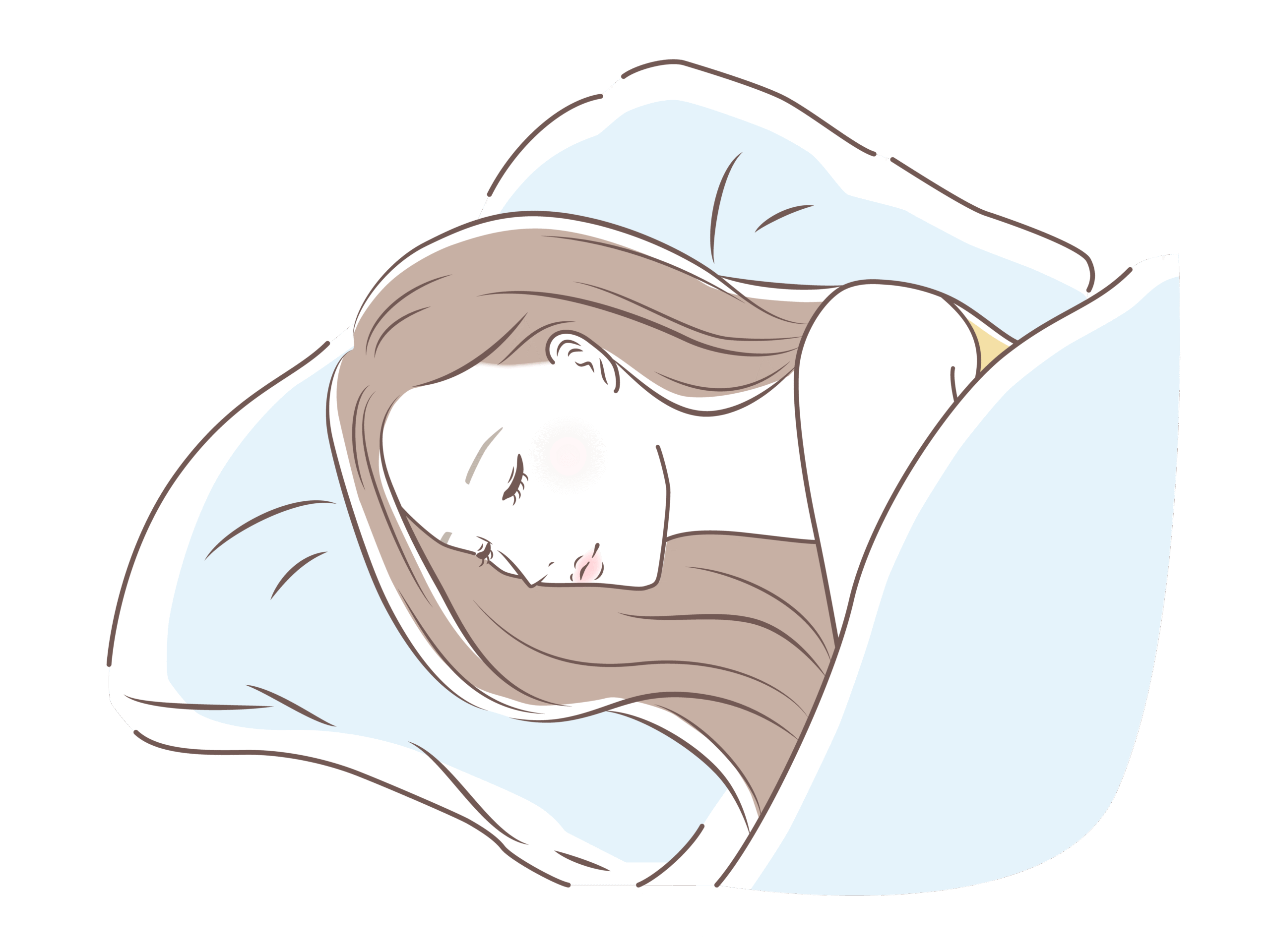 眠っている女性のイラスト